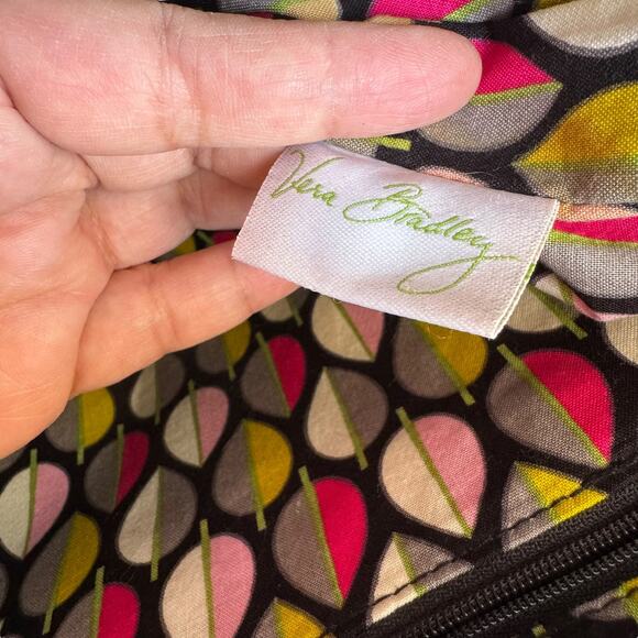 Vera Bradley Large Black Quilted Commuter Tote Bag Travel Work Purse - Picture 15 of 15